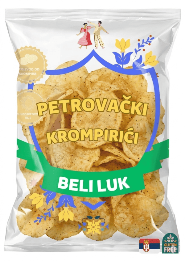 petrovački krompirići ukus beli luk čips